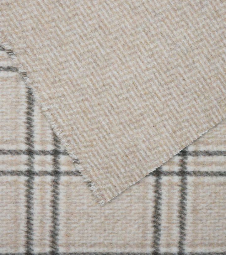 DOUBLE FACED CHECK WOOL $24.00P/M - Sandstone
