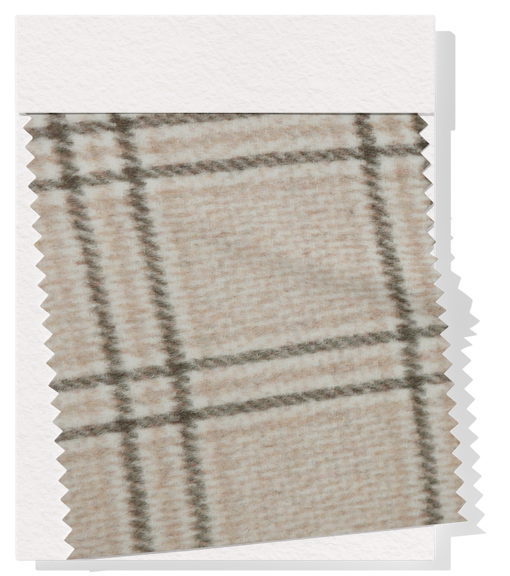DOUBLE FACED CHECK WOOL $24.00P/M - Sandstone