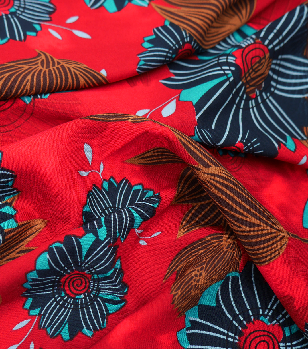 Printed Rayon $12.00p/m - Stevie Red