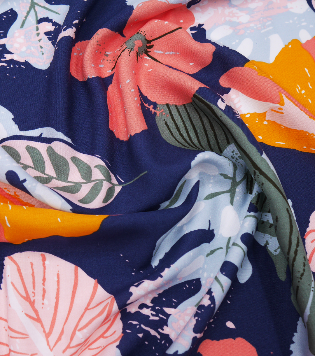 Printed Rayon $12.00p/m - Elsie Navy