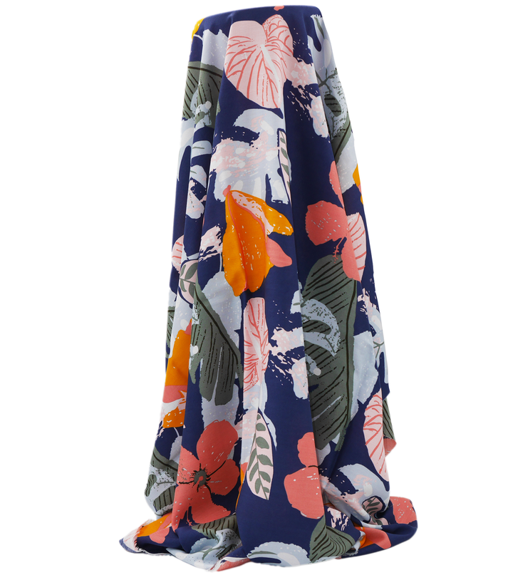 Printed Rayon $12.00p/m - Elsie Navy