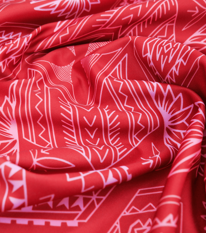 STRETCH POLYESTER PACIFIC PRINT $12.00P/M - The Fabric Shop