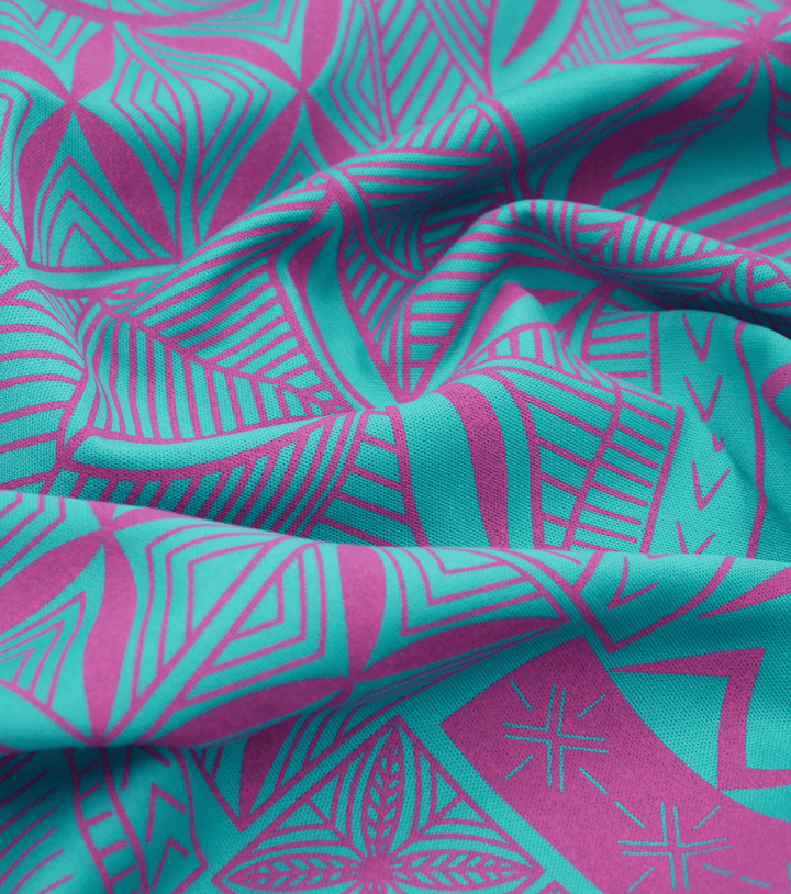 STRETCH POLYESTER PACIFIC PRINT $12.00P/M - The Fabric Shop