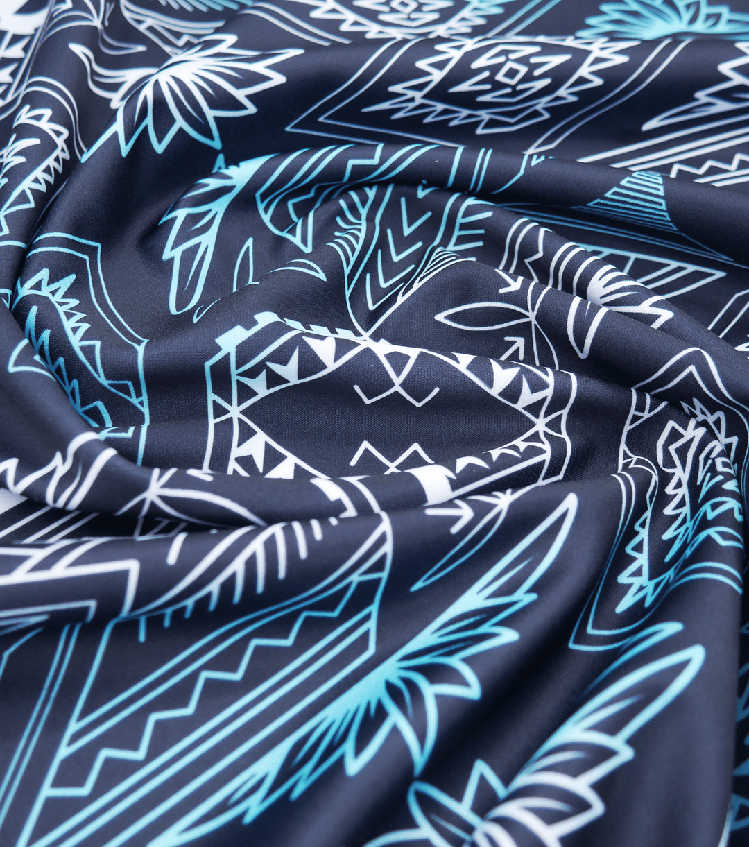 STRETCH POLYESTER PACIFIC PRINT $12.00P/M - The Fabric Shop