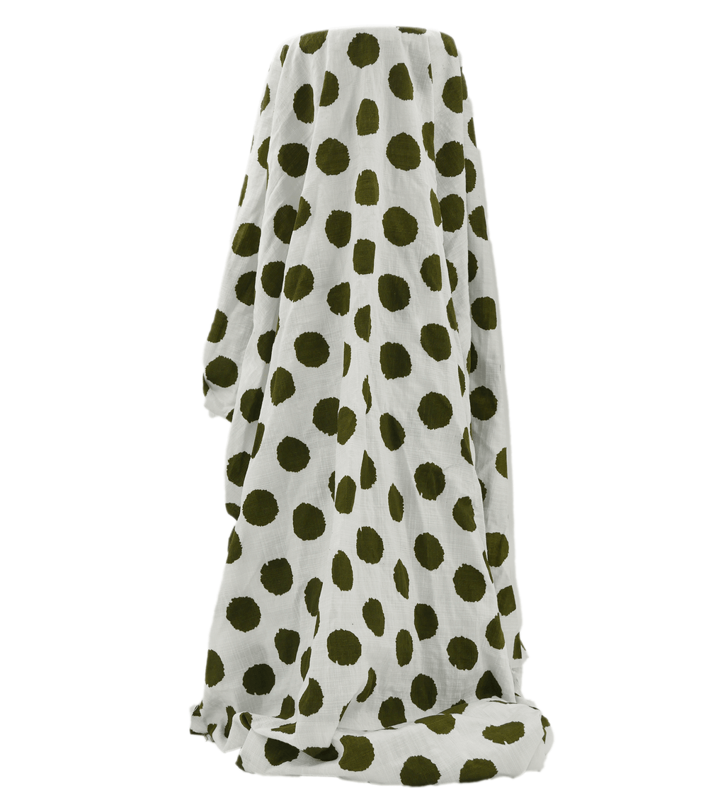 VISCOSE PRINT $16.00P/M - Olive Grove Dots - The Fabric Shop