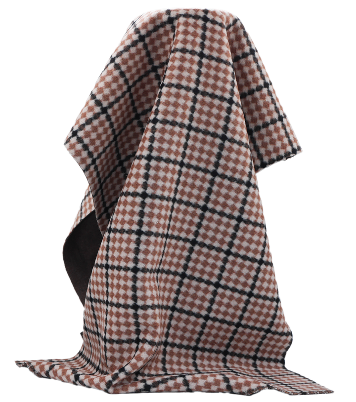 DOUBLE FACED CHECK WOOL $24.00P/M - Mocha Diamond