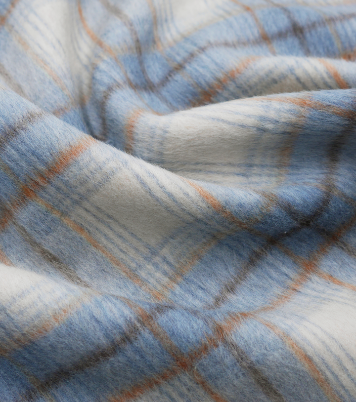 DOUBLE FACED CHECK WOOL $24.00P/M - Powder Blue