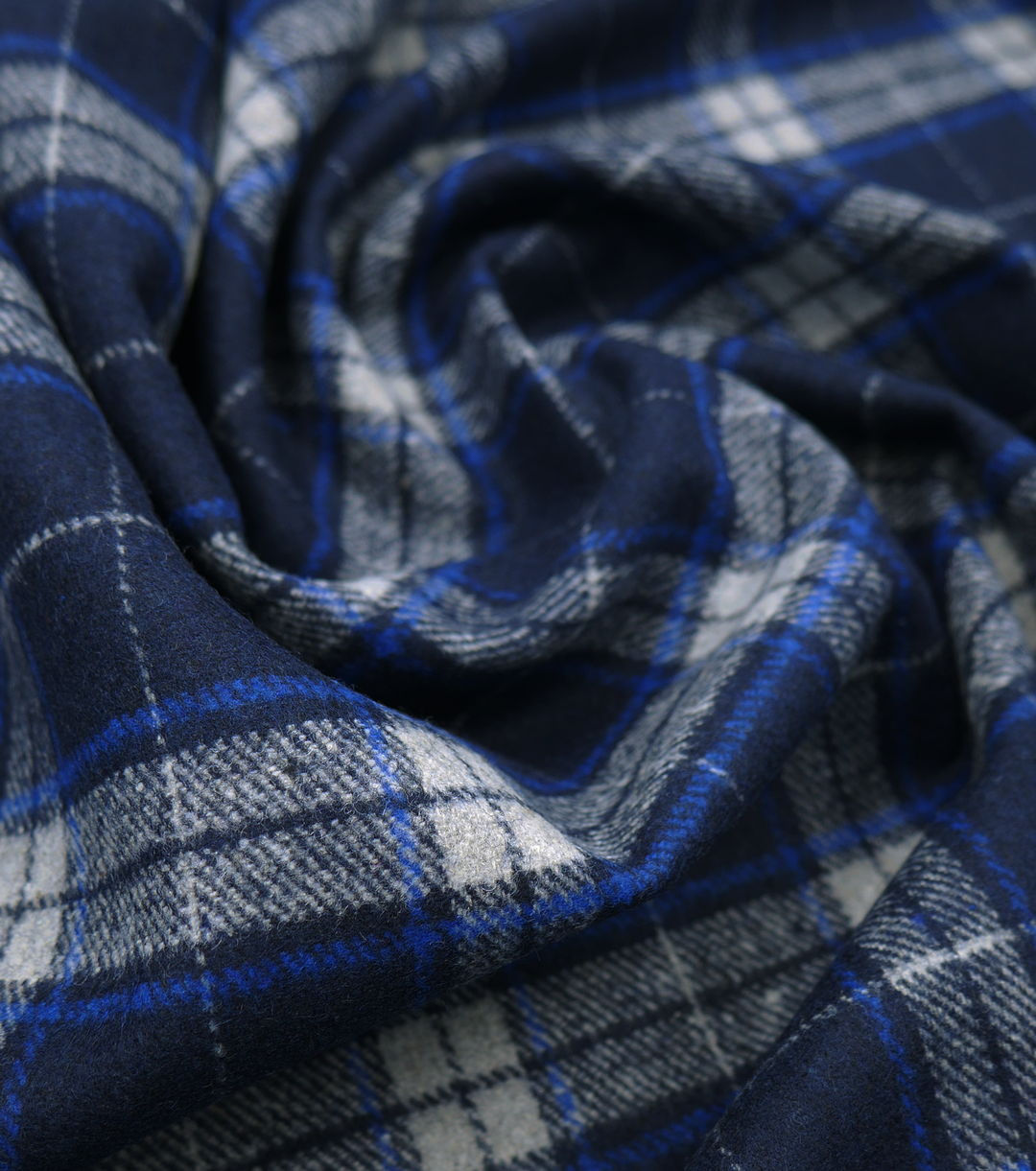 CHECKED WOOL $18.00P/M -  Navy Heritage Check