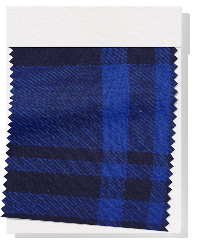CHECKED WOOL $12.00P/M -  Bold Highland Blue