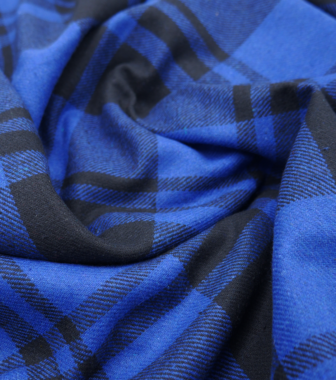 CHECKED WOOL $12.00P/M -  Bold Highland Blue