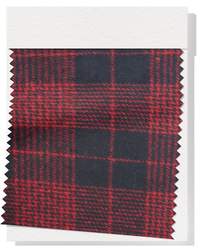 CHECKED WOOL $18.00P/M - Black and Red