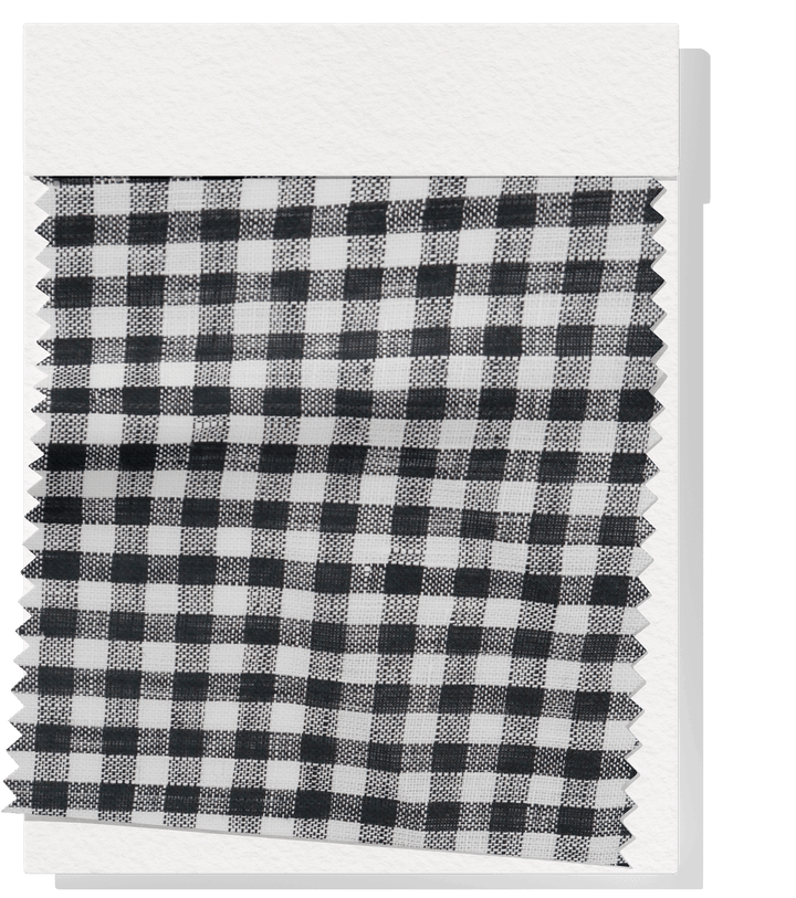 100% Linen $28.00p/m - Gingham Black and White - The Fabric Shop