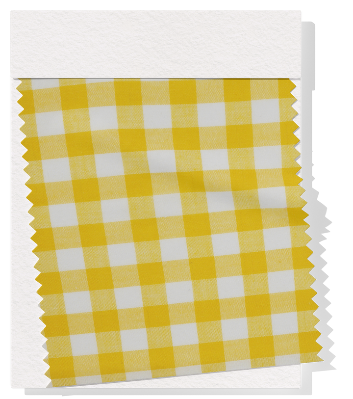 Cotton Gingham Print $14.00p/m -  Yellow & White (Large)