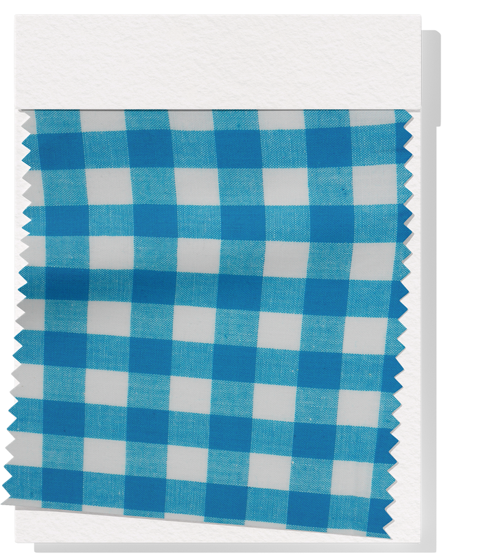 Cotton Gingham Print $14.00p/m -  Blue & White (Large)
