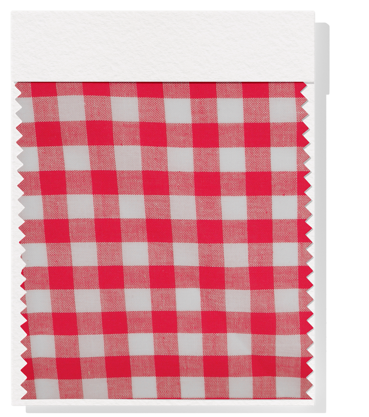 Cotton Gingham Print $14.00p/m - Cherry Red & White (Medium)