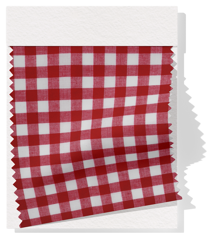 Cotton Gingham Print $14.00p/m - Red & White (Medium)