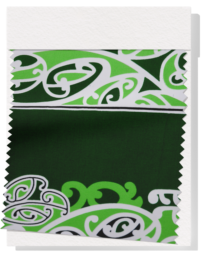 Cotton Maori Koru Design $8.00p/m - Green