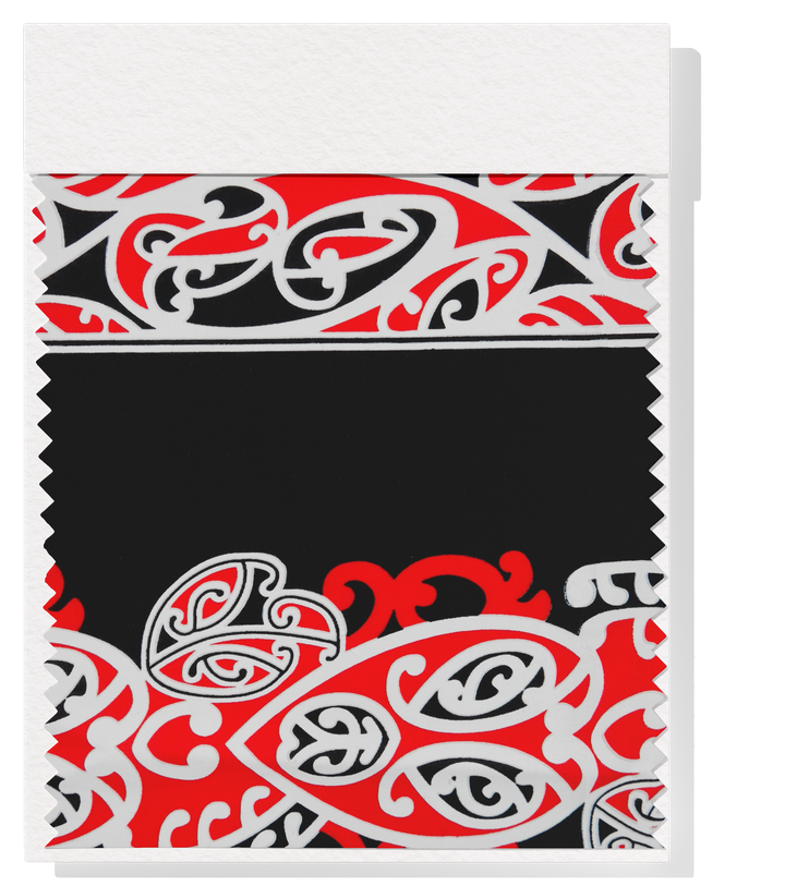 Cotton Maori Koru Design $8.00p/m - Black