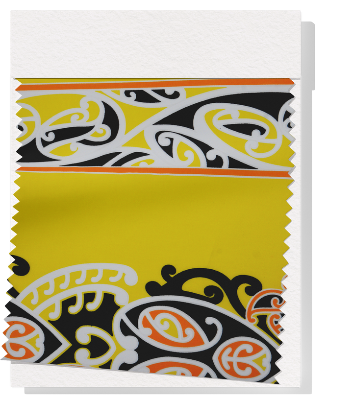 Cotton Maori Koru Design $8.00p/m - Yellow
