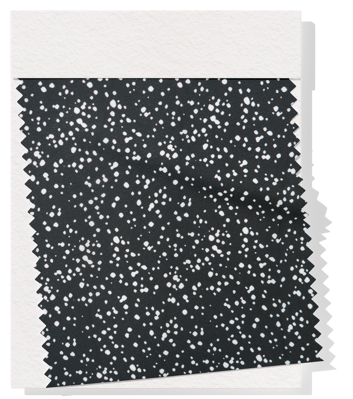 Printed Polyester Chiffon $5.00p/m - Black w/ white spots