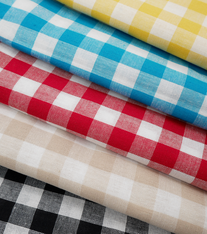 Cotton Gingham Print $14.00p/m - Blue &amp; White (Large) - The Fabric Shop