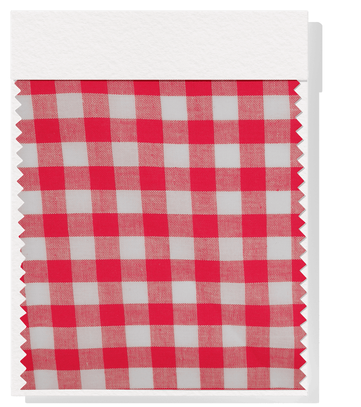 Cotton Gingham Print $14.00p/m - Cherry Red &amp; White (Medium) - The Fabric Shop