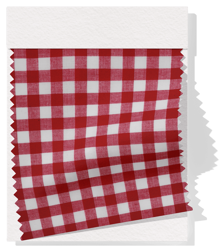 Cotton Gingham Print $14.00p/m - Red &amp; White (Medium) - The Fabric Shop