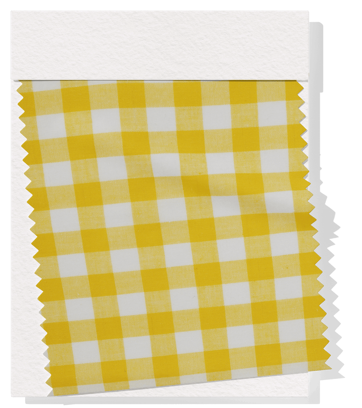Cotton Gingham Print $14.00p/m - Yellow &amp; White (Large) - The Fabric Shop