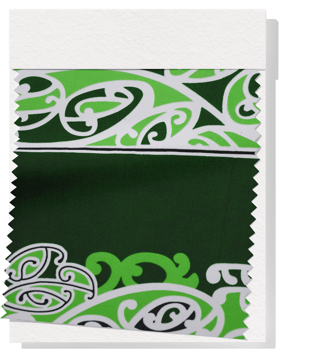Cotton Maori Koru Design $8.00p/m - Green - The Fabric Shop