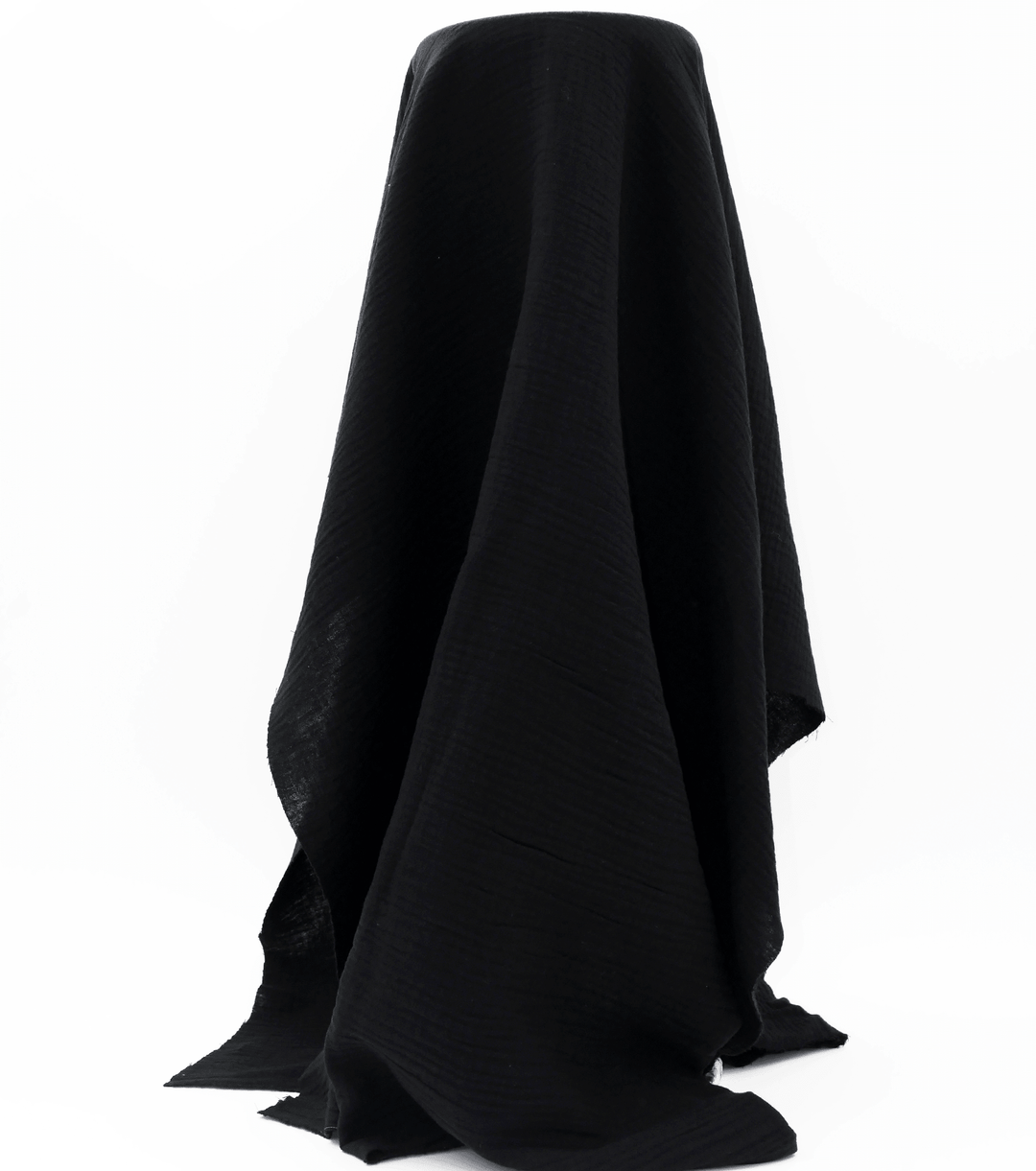 Double Muslin $14.00p/m - Black - The Fabric Shop