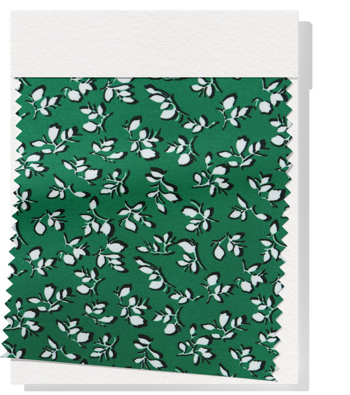 Printed Polyester Chiffon $5.00p/m - Janice Green w/ white flowers