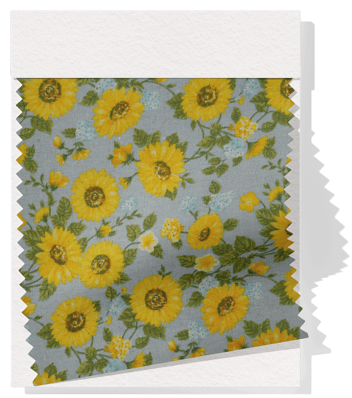 Printed Linen / Cotton $28.00p/m - Sunflowers - The Fabric Shop