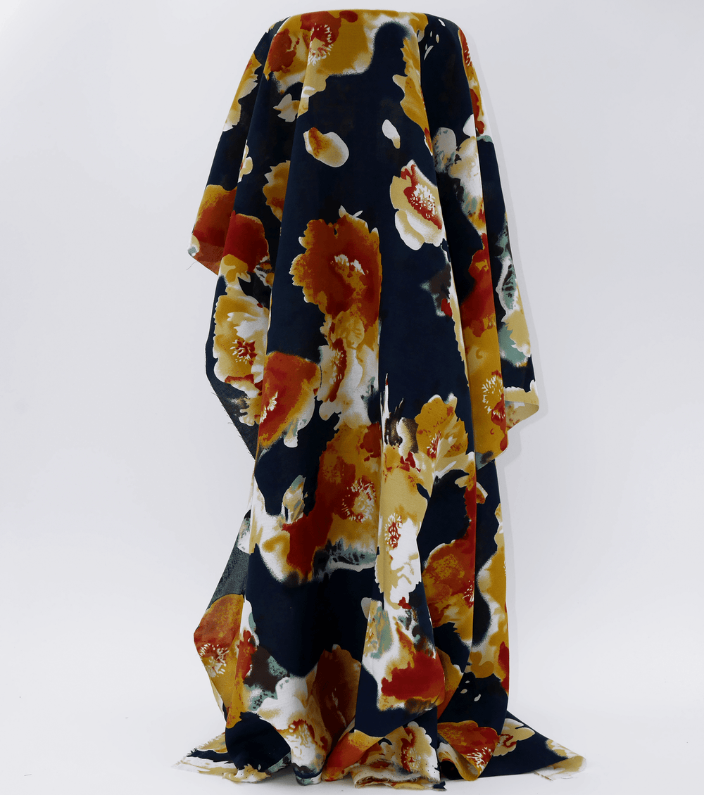 Printed Rayon $12.00p/m - Georgia (Navy) - The Fabric Shop