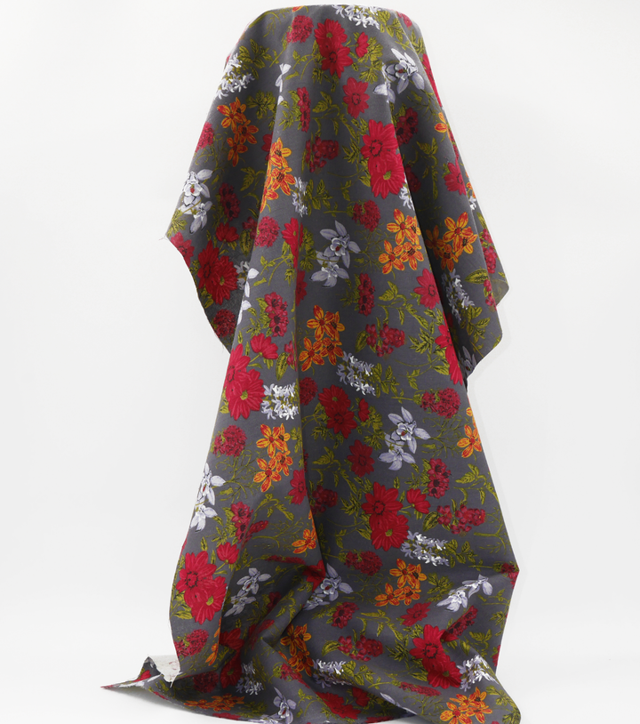 Printed Linen / Cotton $28.00p/m - Red Gerberas