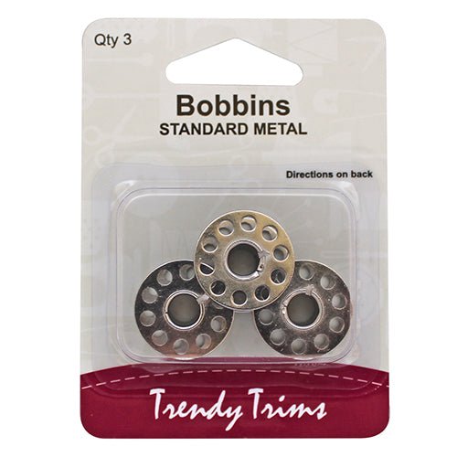 Standard Metal Bobbins - Qty 3 - The Fabric Shop