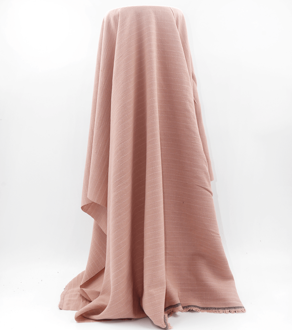 Striped Linen / Ramie $18.00p/m - Pink with White Stripes - The Fabric Shop