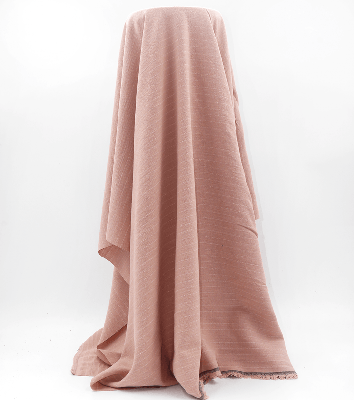 Striped Linen / Ramie $18.00p/m - Pink with White Stripes - The Fabric Shop